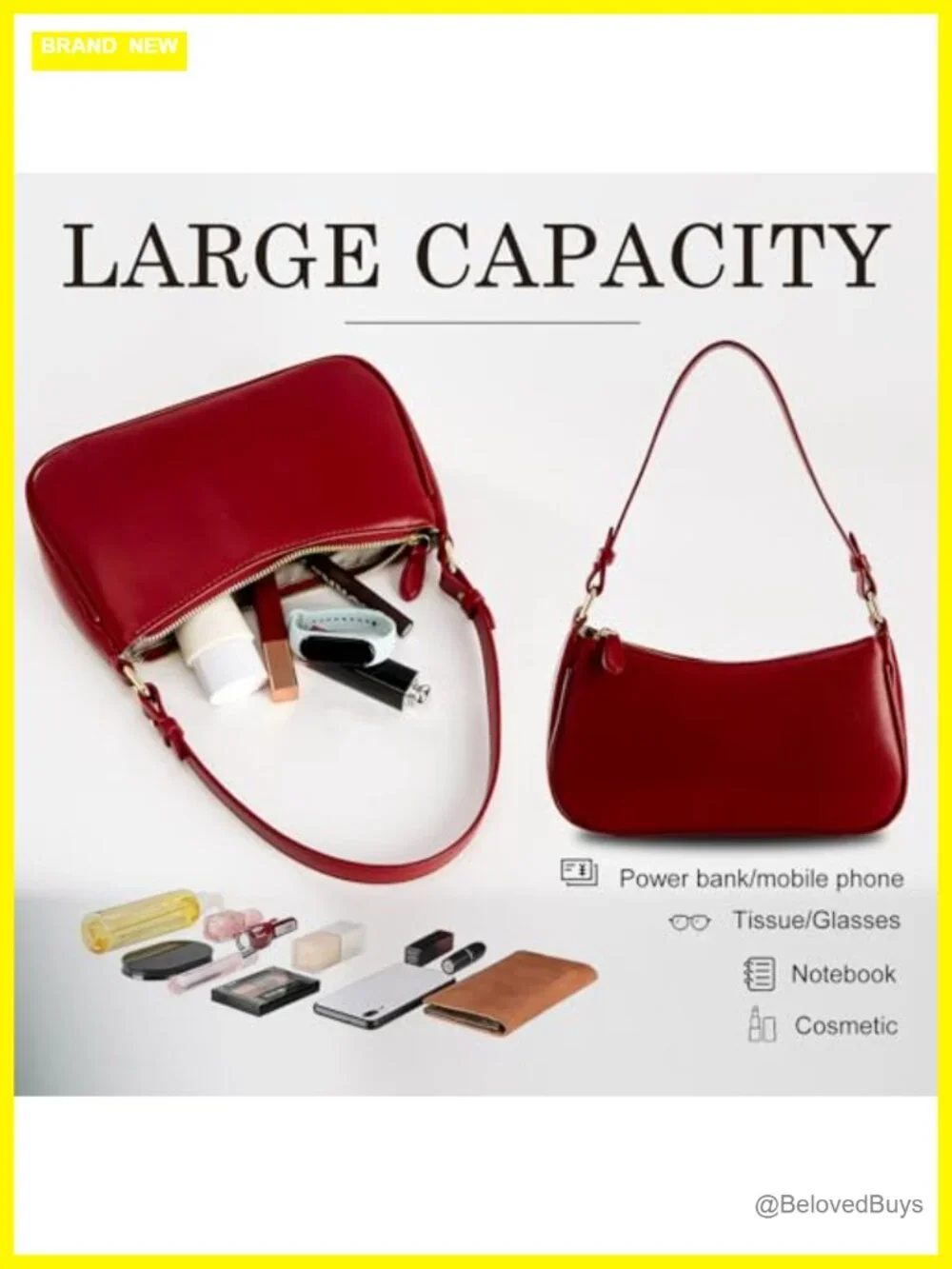 Vegan Leather Sling Bag with 2 Removable Straps Crossbody Tote Handbag